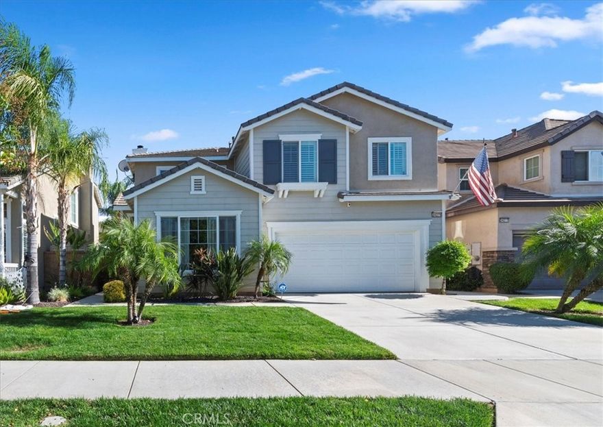 LOCATION! LOCATION! LOCATION! SHOWS LIKE A MODEL-HOME! POOL SIZE LOT! Original Owner meticulously maintained this home! Located in the highly desirable Canyon Hills community, where residents enjoy resort-style amenities, including multiple pools and spas, sports fields, basketball courts, kids’ play areas, a splash park, cornhole courts, dog park, walking trails, and picnic-ready open spaces with BBQs. At just under 2000 sq ft this 4-bed 2.5-bath Home is immaculately maintained and move-in ready! Upgrades galore! Upgraded flooring, upgraded hardscape and landscape, shutters throughout, extra storage added in garage for tools or toys or xmas decorations?? - Downstairs has a living room or sitting/game room as soon as you enter the home, family room has a fireplace and opens to the oversized kitchen with plenty of counter space! Your Master bedroom and 3 more rooms are located upstairs. The Master has a walk-in closet and Upstairs laundry means quick and easy access to bedrooms. This is the nicest and most cared-for home you will find at this price in this neighborhood! With top-rated schools and a convenient shopping plaza just minutes away, this home truly has it all! Don’t miss your chance to experience the Canyon Hills lifestyle — where every day feels like a vacation! This one should be a "must-see" on your list!