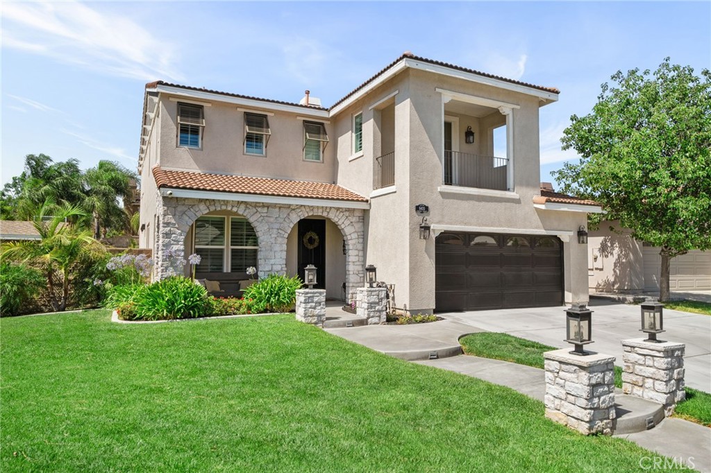 Welcome to your dream home, where luxury, functionality, and fun come together in perfect harmony! This beautifully upgraded 5-bedroom, 3.5-bath residence offers nearly 3,000 square feet of refined living space on a generous 10,018 square foot lot. Designed for entertaining and everyday enjoyment, the backyard is a true oasis featuring a saltwater pool and spa with a rock slide, a sports court, play structure, and even a water bottle filler and drinking fountain. Relax under the expansive covered patio complete with three ceiling fans, surrounded by artificial turf and rock-lined retaining walls.
Step inside to find a fully remodeled kitchen that’s both stylish and highly functional- featuring crisp white soft-close cabinetry, a 9’x4’ quartz island, farmhouse sink, beautiful pendant lighting, and laminate flooring. Custom millwork and built-ins throughout the home add warmth and elegance to every space.
The spacious primary suite offers a custom desk area, a luxurious spa-like bathroom, and a large walk-in closet. Upstairs also includes two bedrooms with a Jack-and-Jill bathroom, one of which features a private balcony, along with a third upstairs bedroom that enjoys its own en-suite. You'll also find plenty of storage throughout the home.
Out front, enjoy the inviting porch swing and shiplapped porch ceiling, while striking custom lighting and stone pillars create impressive curb appeal that beautifully complements the home’s exterior. A detached structure, perfect as a playhouse, gym, or studio that comes equipped with power, A/C, and heating. The finished garage is equally impressive, offering epoxy flooring, custom cabinetry, and overhead storage racks for ultimate organization.
This one-of-a-kind property combines comfort, style, and every amenity for modern living at its finest!