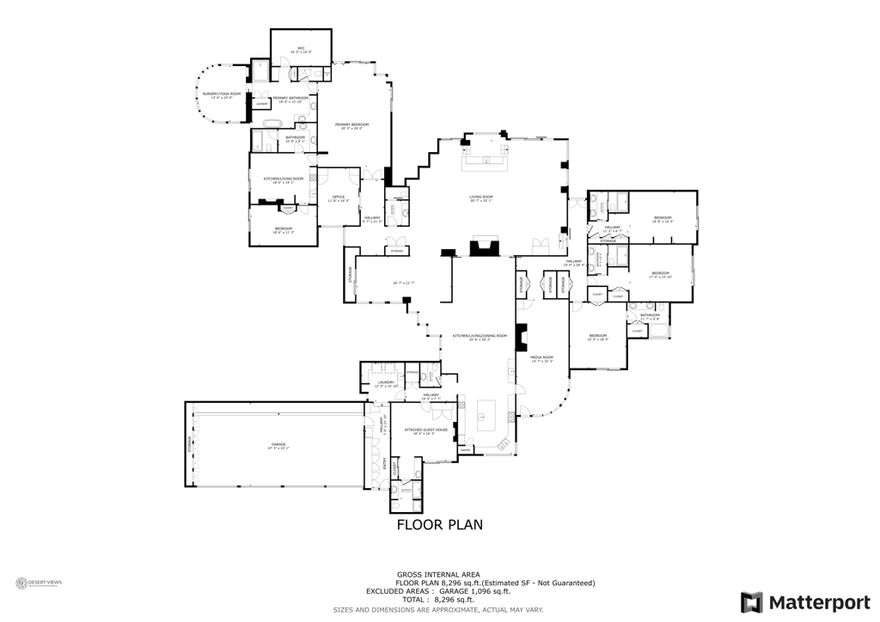 HUGE price reduction and immediate occupancy to personalize in time for this Holiday season.  The gourmet Spectrum kitchen, designed for both culinary artistry and grand entertaining, boasts meticulous detailing, including dual islands, double ovens/cooktops, and a thoughtfully integrated coffee and beverage bar, creating a focal point for family gatherings.  This ultimate hide and reveal retreat perched like a well-earned trophy inside this exclusively gated "lucky seven" residences of Big Sioux. A masterpiece of design and privacy, this sanctuary is strategically positioned between the iconic Annenberg Sunnyland's estate and Tamarisk Country Club in Rancho Mirage.  The expansive single-story zoned layout, encompassing 8,145 sq. ft. residence epitomizes luxury living while its thoughtful design offers an abundance of space and high-end amenities including six bedrooms and nine bathrooms.  This Custom-designed residence is well suited for showcasing the finest collections of art, sculpture and automobiles. Meticulously designed for both grand entertaining and intimate living, while providing a stunning backdrop for creating lasting memories. An open-plan design creates a harmonious flow between indoor and outdoor living areas, defining this exceptional residence. The main living space is a showcase of architectural detail, featuring a magnificent, coffered ceiling with soft, ambient lighting. Expansive floor-to-ceiling windows maximize natural light and offer breathtaking panoramic views of the tranquil 1.39-acre estate. This private oasis includes a golf practice area with massive green with 2 hit pads and 3 sand traps, night-lit tennis court with a VIP viewing deck, a play area, and a shimmering pool/spa sundeck framed by dramatic mountain views. A sophisticated traditional contemporary aesthetic defines the home's decor, highlighted by a calming neutral color palette. The adjacent media and game room offers a versatile space for entertainment and relaxation, further emphasizing the home's seamless blend of style and functionality. An impressive circular drive, featuring a pyramid-topped porte-cochere, welcomes guests with a dazzling approach, transitioning to a covered gallery walkway that leads past manicured sculpture gardens to the grand entry hall and dining room. The dining room, equipped with built-in service facilities, is enhanced by a dramatic fireplace, creating a captivating focal point for entertaining. Thoughtfully hidden directional doors provide the option to discreetly isolate the private bedroom suites wing during larger events, balancing public and private spaces. The great room, a symphony of space and light, serves as the home's central gathering area, featuring a wet bar with seating for six, a game table area, a media lounge with a warm fireplace, and a lit display wall, offering the perfect setting for a grand piano. A haven of tranquility, the delightfully detailed home office overlooks the sculpture garden and double-door entry leads to the dual primary suites, creating a private retreat. These luxurious quarters include an owner's lounge with a kitchenette, a flexible space for a nursery or wellness studio, a secondary laundry, a walk-in wardrobe, and private facilities. The property unfolds into a series of enchanting outdoor living spaces, where a family room with a large-screen television, a built-in barbecue, and a large fire pit invite gatherings and quiet moments alike. These spaces offer sweeping panoramic views of the verdant landscape, crafting a picturesque haven for morning coffee or tranquil contemplation.  The property features an impressive, oversized four-car tiled garage, complemented by two additional stalls and a motor court. An adjacent service and/or catering entrance provides convenient access, while a deluxe staff suite, complete with a fireplace, offers comfortable accommodation.  Designed by Holden and Johnson Built by Van Fleet and features Owned Solar too!