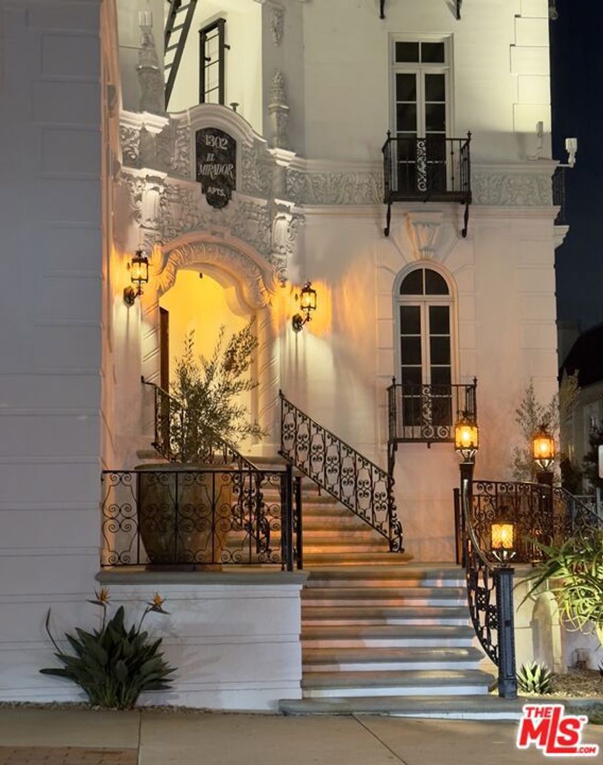 After a decade of restoration...El Mirador is open.  A little Spanish...a little New York, a little European...All Hollywood!Live in a piece of Hollywood history ~    Enjoy your success ~                                                             The iconic & gorgeous El Mirador is a luxurious newly restored historically designated building.  Home to a vast array of movie industry talent over the last century, its roots are in the Hollywood Golden Age  From actors, to writers, gossip columnists to crew, wannabes to huge Stars. Built in 1929 by the master designer of movie palaces, S. Charles Lee, every original architectural detail has been immaculately restored inside and out.  All apartments are rich with historic detail, yet, the building also has all new infrastructure and beautifully finished new kitchens and baths.  Kitchens have top of the line appliances, washers and dryers and all apartments have central A/C.   Unfortunately, this is a strictly no pets building.