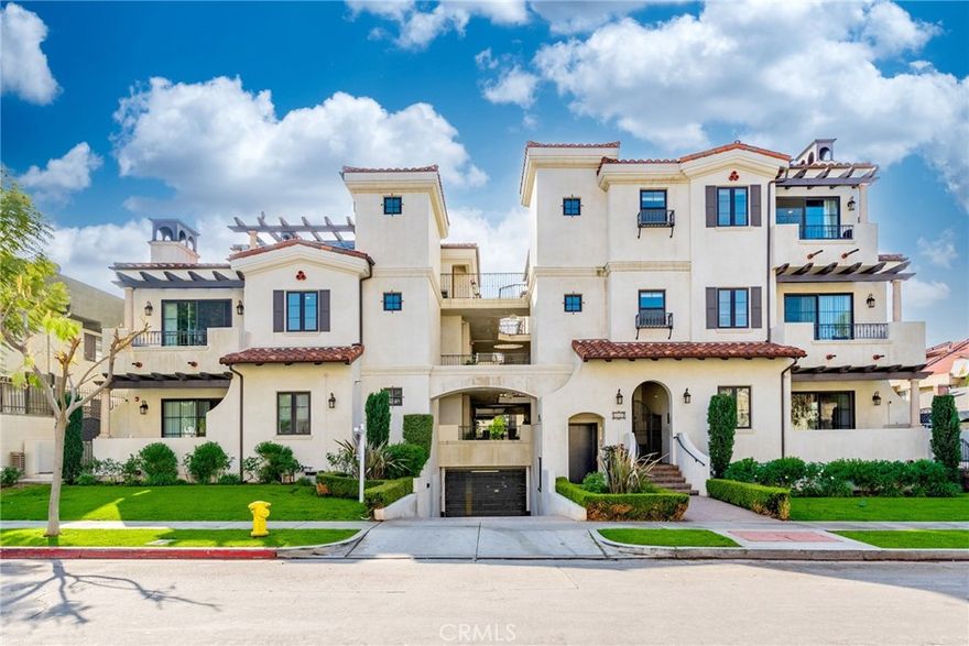 Welcome to this beautiful and spacious condo unit located on a quaint street in a highly desirable location of Downtown Glendale.  The unit is located on the third (top) floor with no one living above, does not share any walls with any of the other units in the complex (only units below), and has two large balconies (family room and primary bedroom) with views.  The unit consists of 3 bedrooms, 2.5 bathrooms, an open and spacious family/living room with modern fireplace, kitchen with fridge, stove, oven, dishwasher, and microwave, high ceilings throughout with crown molding, jetted tub in the primary bathroom with separate shower, walk in closet, bar area with a wine refrigerator, laundry closet with included stacked washer/dryer, a barbecue set with a burner on one of the baronies, community elevator access to the storage space in the garage, and 4 (four) parking spaces!!! Great for entertaining, this unit is ready for someone to call home.  Located a few blocks away from freeway access, restaurants, coffee shops and bars, entertainment venues and The Americana/Glendale Galleria.  Apply today for this exemplary condo.