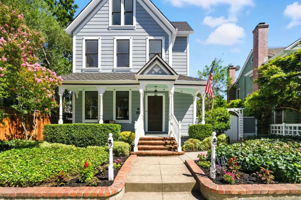 Downtown Los Gatos Victorian with Modern Luxury. Step into timeless elegance in the heart of downtown Los Gatos. This beautifully preserved Victorian captures the romance of a bygone era while offering all the comforts of today. Inside, stunning hardwood floors flow throughout a thoughtfully updated floor plan featuring tall ceilings and abundant natural light. The chefs kitchen impresses with a Wolf gas cooktop and oven, Sub-Zero built-in refrigerator, and easy access to 2 powder rooms.The ground level also boasts a formal dining room with a dual beverage refrigerator, a versatile den that could serve as a fifth bedroom, and a laundry room with built-in sink and butcher-block counter. Upstairs, the oversized third bedroom offers a charming nook for work or reading, while the primary suite dazzles with panoramic views, dual closets, and a spa-inspired bathroom with wide-plank floors, dual vanity, and tiled shower/tub combo. Additional highlights include new south-facing windows, two-zone A/C, tankless water heater, upgraded plumbing system, and a hall bath filled with skylight brilliance. Outside, enjoy a spacious patio for lounging/outdoor dining, mature persimmon tree, large storage shed (convertible to a garage), and unbeatable proximity to Los Gatos dining, shops, and trails.