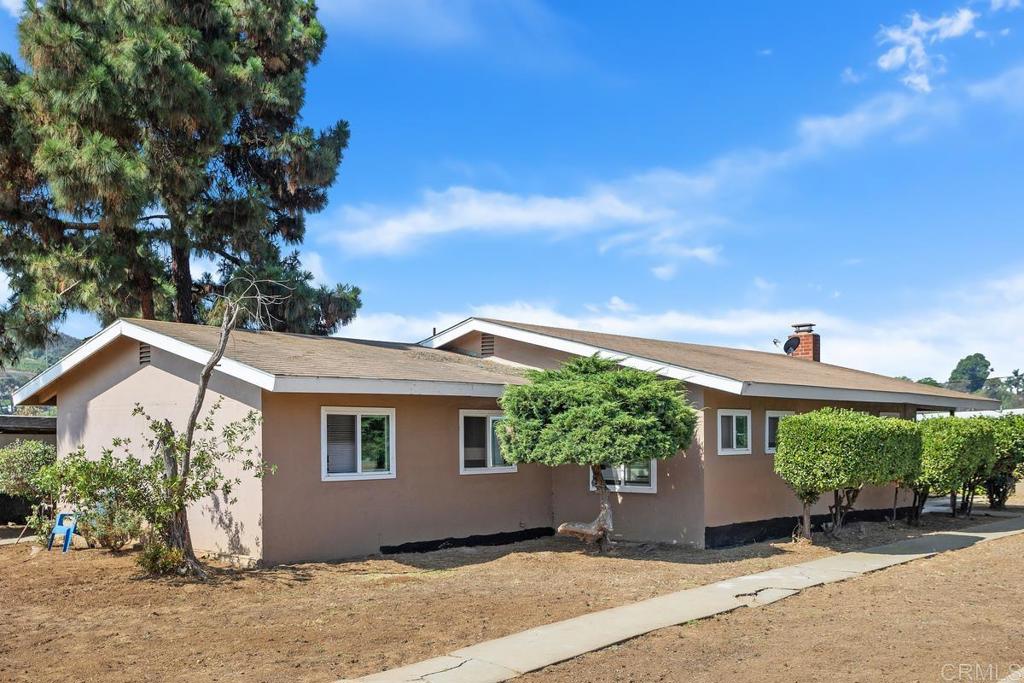 Three adjacent properties for sale totaling 21.79 acres. See MLS # NDP2508054, NDP2508052. This APN features 10.39 flat and usable property with a home. Well maintained and super clean 3 bedrooms and 2 baths, permits unknown. Currently an H2A property. The living room area has a built in stone fireplace, and open to the kitchen and dining room. Great room concept with open gathering areas. The former garage has been made into a large separate room complete with closet. Nice breezes and cool temperatures inside the home. Original home in tax records shows 1120 sq. ft. now larger, undetermined size. Built in cabinets in hallway, all original. Screened in service porch area with washer and dryer. Some brick work with BBQ in backyard area. Home is fenced with many beautiful mature trees. 2" Water meter w/VID. Entire property is well maintained and an active farm. Tenant open to continuing lease. Two adjoining properties (see land listings for 5 acre, 6.4 acre)also for sale. Popular San Marcos schools, parks and named by Fortune Magazine one of the best cities to raise a family and by another source one of America's safest cities. This property is in a beautiful location off a paved San Diego County maintained road with no HOA in sought after San Marcos Farms area with flat and easy to use land for business and pleasure. Buyer to verify all.