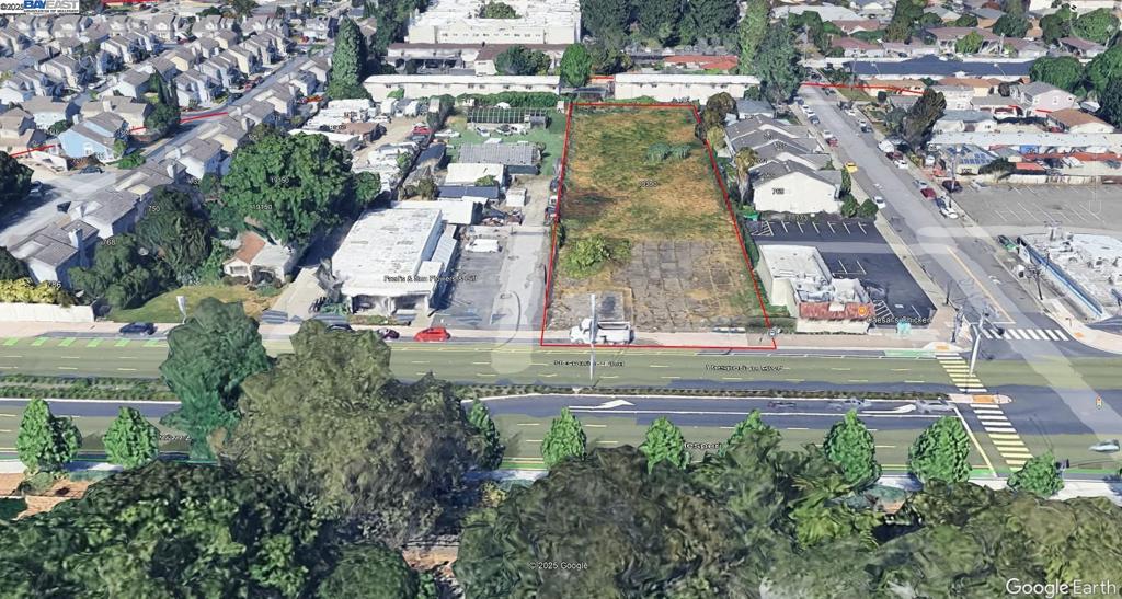 19390 Hesperian Boulevard, in the Hayward Acres subdivision of Eden Township, is approx. 1 acre of prime comm/res development property with 100’ of commercial frontage on the main commercial artery connecting downtown San Leandro to the Hayward Airport and ¼ mile North of A St. Kennedy Park is directly across Hesperian with Target, Home Depot, Cardena’s Market and other retail stores, Starbuck’s and major fast-food chains, local independent restaurants, hotels, commercial and the Hayward Airport all within ½ mile. Per County Planning, recent rezoning now allows for increased density and more flexibility in approved uses, with up to 43 units of above moderate-income housing on this lot and still allowing commercial or storefronts at the front. (See HE p297 in the below referenced link) The seller plans to complete a 1031 tax free exchange and requests that the buyer assist in this process at no cost or liability to the buyer. The property consists of approx. 1 acre; 43,606 square feet per legal description in the deed. Brokers and Agents do not have expertise in determining exact square footage, lot size, the location of boundaries or planning and building codes, but provides information provided by referenced sources. Buyers should review disclosures and independently verify.
