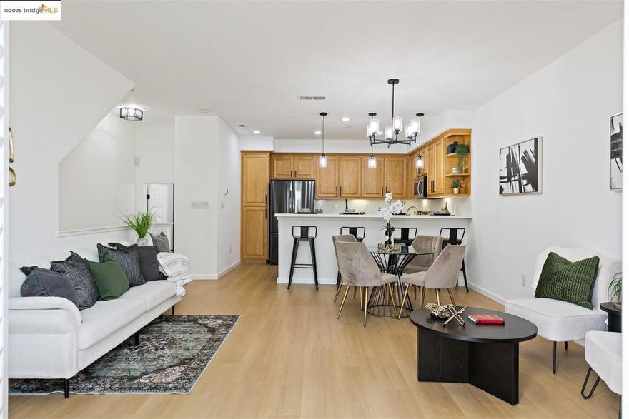 Welcome to your new home at The Terraces at Dublin Ranch Villages! This beautifully maintained condo offers the perfect blend of comfort, style, and convenience in one of Dublin’s most desirable communities.  Step inside to find an inviting open floor plan filled with natural light, featuring a spacious living area, dining space, and a modern kitchen with quarts countertops, stainless steel appliances, and ample cabinet storage. The primary suite includes a walk-in closet and a luxurious ensuite bathroom with dual sinks, a soaking tub, and separate shower. Additional highlights include a private balcony, in-unit laundry, and an attached garage.  Located in a secure, resort-style community, you’ll enjoy exclusive amenities such as a pool, spa, clubhouse, and fitness center. Perfectly situated near top-rated schools, Fallon Sports Park, shops, dining, and easy access to BART and freeways for commuters.  Whether you’re a first-time buyer, downsizing, or looking for a fantastic investment, this home has it all!