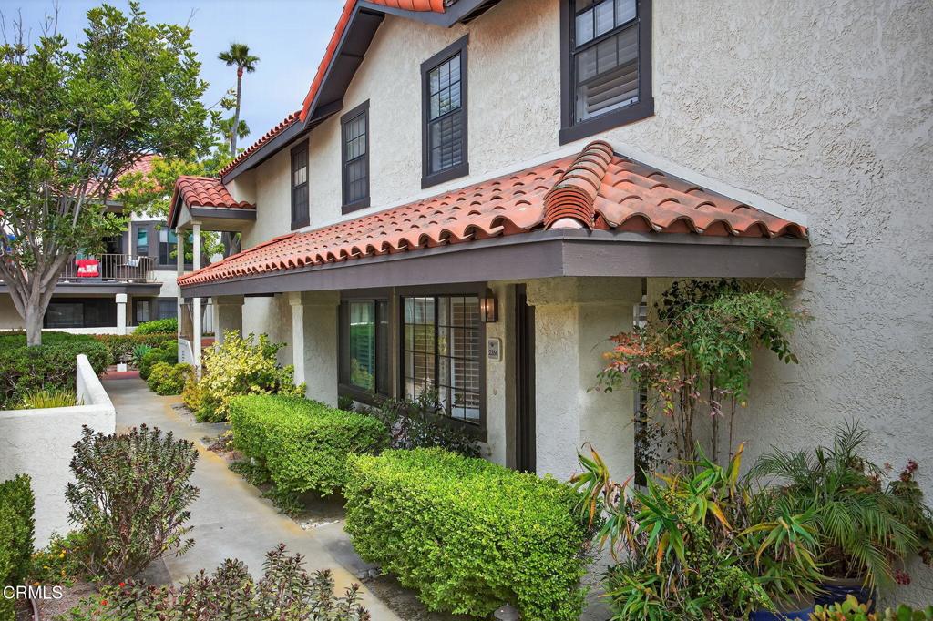Single level beach condo in The Colony at Mandalay Beach. This highly-desirable gated community offers exceptional amenities throughout the meticulously-maintained grounds, including pools, spas, tennis, pickleball and racquetball courts, a fitness center and a spacious room for special events. The home itself is gorgeous with an updated bright interior with tastefully renovated kitchen, baths and paint. Newer wood-like flooring in the kitchen, dining and living rooms, and newer dual-pane windows. This home has an oversized west-facing patio for afternoon sun. The location is fantastic! Only a short distance to the beach through the lush landscaping to the sand, passing the ocean view hot tub on the way. The home features a fireplace in the living room, with newer burner insert, an interior laundry closet, and an end-unit two-car garage, with electrical and folding work benches that is very close to the unit itself. Enjoy the coastal lifestyle for a second residence or full time living. Single story living with absolutely no steps!