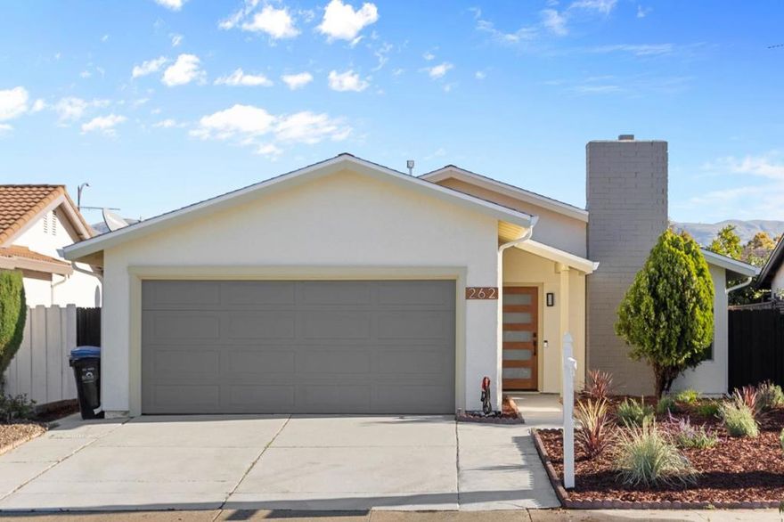 Welcome to 262 Checkers Dr, a fully renovated move-in ready single-family home nestled in San Jose. Designed for modern living, this 3 bedroom 2 bathroom home features 1,005 square feet of comfortable living space with brand new appliances throughout. All bedrooms and bathrooms have been thoughtfully updated, offering a luxurious and contemporary design. The newly renovated kitchen boasts sleek finishes and flows seamlessly into the living room and backyard area, making it perfect for entertainment or everyday living. This home is perfect for those who want the best of comfortable living in a beautiful setting and enjoy quality time with friends and family. All this just minutes from local shops, parks, and freeway access, don't miss this move-in ready opportunity in a prime San Jose location!