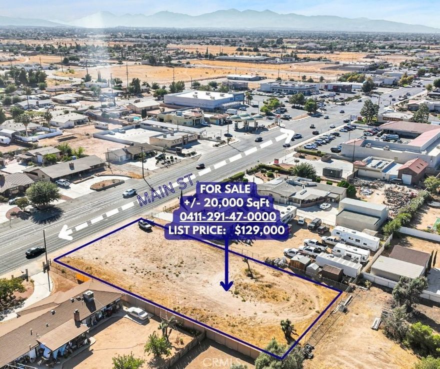 Presenting an exceptional 20,000± square foot vacant lot perfectly situated for your next residential development.
Located just off Main Street, this prime parcel offers outstanding convenience—within walking distance of Hesperia Square Shopping Center and surrounded by established businesses such as Wells Fargo Bank, Walgreens, Jack in the Box, and Vallarta Supermarkets.
With its strategic location in a rapidly growing community, this property represents an ideal opportunity for developers or homeowners looking to build in one of Hesperia most desirable areas.