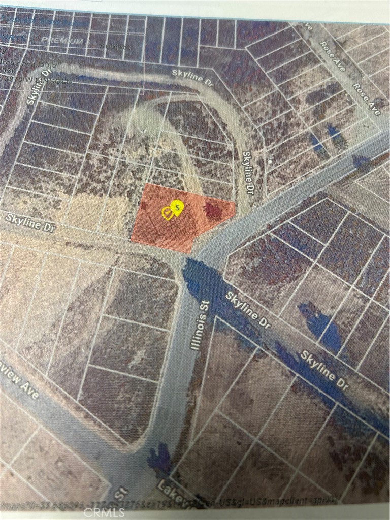 FABULOUS VIEW OF THE LAKE FROM THIS GREAT CORNER LOT!WALKING DISTANCE TO 4-CORNERS. GREAT PARCEL FOR A PRESTIGIOUS HOME. ATTENTION BUILDERS! MUST GO TO THE TOP OF THE HILL TO APPRECIATE! LAKE ELSINORE IS GROWING! THIS IS AN EXCELLENT BUY!
R-ZONING.
Corner lot located on illinois St and Skyline Dr. Come and Design & build your own Lake Elsinore Residence on this corner lot. Close to 15 fwy & the Lake.
Buyers and Buyers agent to verify the buildability of this lot, The lot has a upslope and is located on a paved street with water in the street.