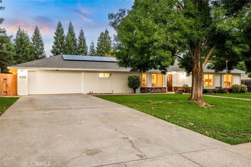 Welcome to this beautifully updated 4-bedroom, 2.5-bath, single story home in one of South Chico’s most sought-after neighborhoods. Designed for comfort and entertaining, this residence combines timeless charm with recently completed  modern updates. The heart of the home is the fully remodeled kitchen (2023), featuring custom cabinetry, quartzite countertops, premium Bosch appliances, an elegant coffee station w/ tile backsplash, and a large island perfect for gatherings. The floor plan offers excellent flow with a formal dining area, a spacious living room with wood fireplace, and a bright breakfast nook off the kitchen. The primary suite features a private door to the back patio and pool area, creating a true indoor-outdoor retreat. A separate laundry room with an adjacent half bath adds convenience for guests and everyday living.  Stunning white oak wood floors throughout, w/ fresh interior and exterior paint.

The backyard is a true retreat, an oversized pool with multiple lounging shelves and custom lighting (built in 2023), w/ a vibrant Floridian banana tree, spacious covered patio with outdoor TV, fire pit area, and raised garden beds ready for your fall harvest.  The corner lot has a side gate for backyard access for your RV or boat parking. Private outdoor shower w/ pavers and an area for your hottub too!  Fish pond w/ pump and an area for basketball, ping pong or???  

Energy efficiency w/ owned solar. This is the perfect South Chico property for those who want single-level w/ newer/modern amenities, and outdoor living at its best.