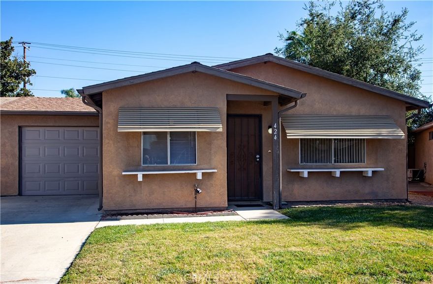 Check out this cute 2 bedroom/1 bath, 827 SF, Single Family Home in Valley Hermosa.  This is a 55+ age restricted community.  Nice sized lot with a covered backyard patio. Delicious navel orange tree!   There is a shared common wall with one neighbor on the garage side.  Large bedrooms, sliding closet doors, Slider to backyard.  Short hallway with a full bath.   Galley kitchen with dining nook.  Washer/dryer hook up in the kitchen area with amble cabinets.  Large living room, window blinds & outside shade awning.  This would make a great home to downsize, rental, or maybe even your first home!  Shopping & restaurants nearby as well as public transportation.