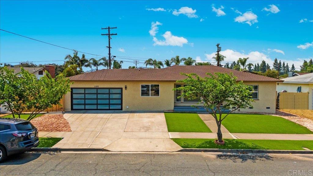Rarely available 4-bedroom, 3-bathroom home (2 of the bedrooms are master) with 1,663 sq ft of fully remodeled living space, including a permitted 1 bed, 1 bath addition! Located in a highly desirable neighborhood, this move-in ready home features an open-concept living room with a semi private kitchen, PAID-OFF solar panels, RV parking, and a spacious backyard. Just minutes from Walmart, CVS, and other local conveniences—this home offers comfort, value, and unbeatable location! Public facts shows 1376 sf, the addition of 287 sf (1 bed 1 bath) was permitted. Total 1663 sf. Upgrade List New shingle Roof and new wood sheets under the shingles New Flooring - Modern vinyl planks and entire plywood under the planks. New Kitchen cabinets, quartz and new silver appliances Clean Attic and new insulation. New HVAC 4.5 ton central unit, new furnace and new ducts. New landscaping, artificial grass Permitted additional bedroom and bathroom. New glass garage door New doors and new handles New main luxury door. New stucco. Double glass windows New paint New recess lights. New fence (not shared with adjacent houses) New closets slide doors.