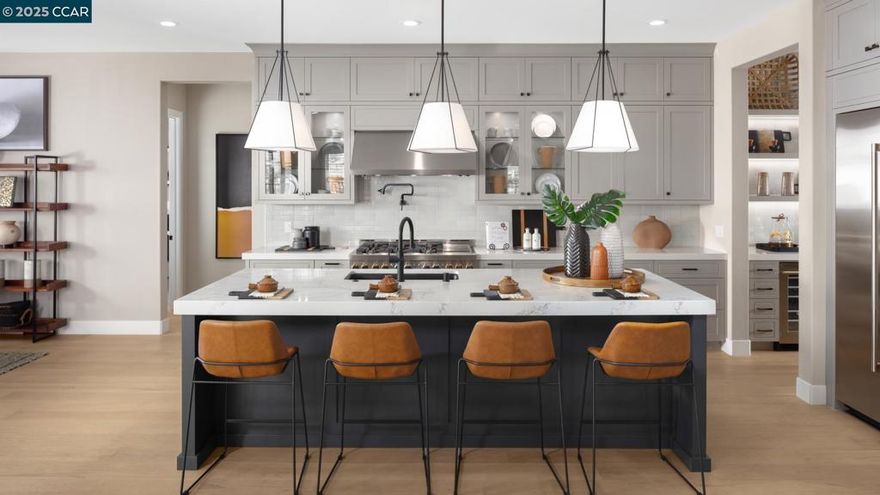 Active Adult 55+ Gated Community. Welcome to Regency at Tracy Lakes, where luxury living takes center stage. Three picturesque lakes, this community features a fishing dock, 1-acre garden and dog park.  A wealth of amenities, including clubhouse, indoor and outdoor pools, cabanas, a yoga studio, fitness center, bocce ball, and pickleball courts, every day here is an opportunity for relaxation and recreation. Onsite lifestyle director ensures there’s always something to look forward to; from fitness classes to comedy shows and wine nights. Enjoy views of the lake from your own backyard, perfect for vacationing at home.  A lovely foyer extends past a generous flex room toward the great room, cozy fireplace. An airy casual dining area is central to the expertly crafted kitchen, highlighted by an impressive island,  upgraded stainless steel appliances,  48" gas range, and a sizable walk-in pantry.  Complementing the elegant primary bedroom suite is a walk-in closet and a palatial primary bath complete with dual vanities, a large soaking tub, a spa-like shower with seat.  Secondary bedrooms, one with a private bath and one with a shared hall bath.  (photos not of actual home, for marketing only, same floor plan, upgrades and features are different)