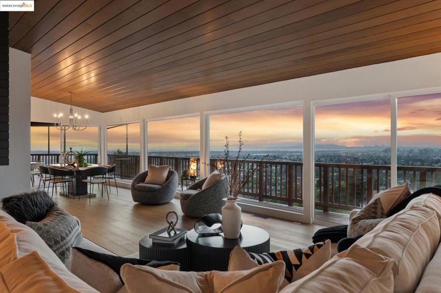 Perched in the sought-after hills of Lincoln Heights, on a quiet cul-de-sac, this sophisticated 4-bedroom, 3-bath residence offers breathtaking panoramic views of the Bay and city skyline. Expansive decks provide the perfect setting for entertaining or simply relaxing while taking in the sweeping vistas and gorgeous sunsets. Inside, you'll find a thoughtfully designed floor plan featuring a huge family room ideal for gatherings, movie nights, or flexible living. The updated kitchen flows seamlessly into the dining, living room, and expansive deck, all  framed by large windows that fill the home with natural light. Upstairs and down, each bedroom offers comfort and style, while the primary suite delivers a private retreat with views, a spacious bath, and ample closet space. With designer finishes, modern upgrades, and indoor-outdoor living at its best, this home is a rare opportunity in one of the city's most desirable neighborhoods. Don't miss your chance to own this exceptional view property in Lincoln Heights—where every day feels like a getaway!
