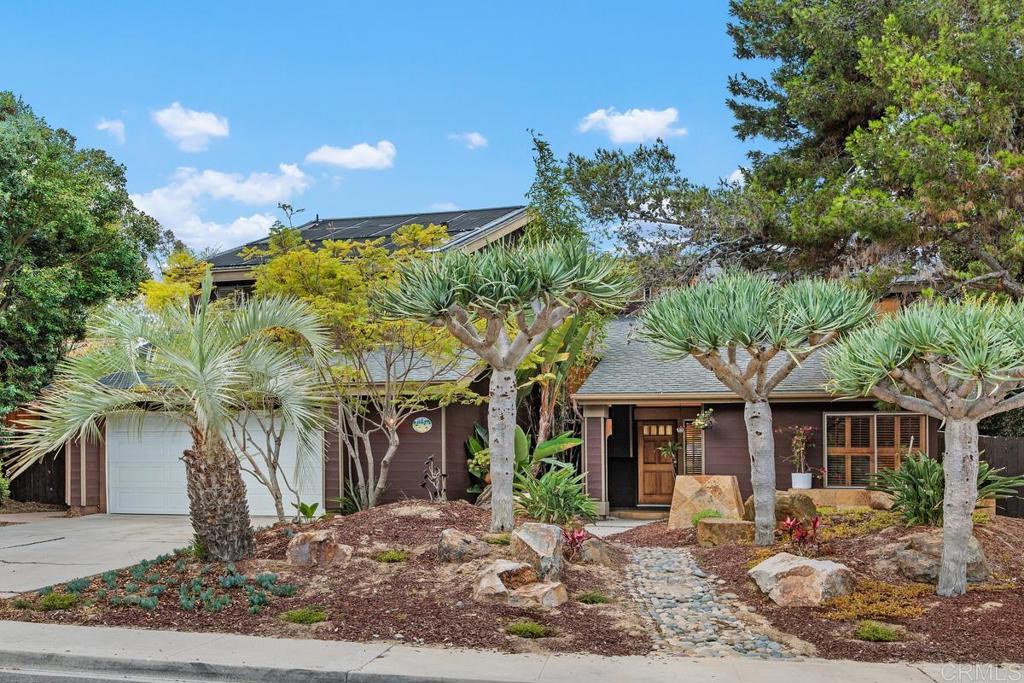 Coastal 5 Bedroom + Ofc, 2,372 appx. sf, 2.5 bath home with pool and spa on sprawling .33 acre cul-de-sac corner lot in a prime Encinitas Location just steps to Fox Point Farms Brewery, Encinitas Ranch Golf Course and located 1.7 miles to Beacons Beach. Enjoy coastal breezes and entertain in the tropical paradise backyard with pool, spa, oversized firepit, multiple outdoor patios and mature landscaping. Formal Living and Dining rooms open to patio and backyard while Family room and Kitchen open to another private patio. There is a first floor office or it can be converted to a bedroom. Easily walk to restaurants, yoga, farm stands, trails, botanical gardens and the beach! Bring your best ideas as opportunity knocks to customize this home and make it your own! Possible potential for ADU large and private yard offers many options for customization.
