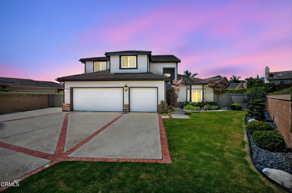 First Time on the Market in Presidential Estates! And what an entertainer's backyard! Welcome to this rare opportunity to own a custom-built Presidential Estates (Plan 3A) home, crafted by Cherrie Construction in 1994 and lovingly maintained ever since. Nestled on a quiet cul-de-sac in one of Ventura's most sought-after neighborhoods, this residence blends timeless design, modern upgrades, and a backyard oasis that truly sets it apart. Step inside to a grand foyer and soaring ceilings that immediately set the tone. Plantation shutters throughout add a timeless touch to the home's warm and inviting design. The thoughtful floor-plan includes a downstairs bedroom and full bath, along with formal dining and living areas that provide the perfect backdrop for both entertaining and everyday living. The spacious kitchen, complete with large pantry, flows seamlessly to the family room and breakfast nook--truly the heart of the home--and all overlooking the spectacular backyard. Upstairs, a versatile loft with built-in cabinetry offers the perfect office or study. Two additional bedrooms share a well-appointed guest bath, while the primary suite provides a retreat with a newly remodeled bathroom and expansive walk-in closet. Outdoors, your private paradise awaits. Anchored by a saltwater pool and spa--originally built in 2004 and reimagined in 2021--the backyard is an entertainer's dream. A large covered patio, which also hosts the home's solar array, offers ample space for lounging and dining. A built-in Lynx barbecue, expansive concrete entertaining areas, and lush landscaping create the ideal setting for everything from poolside afternoons and family celebrations to large festive gatherings. Designed for comfort and connection, this backyard is the centerpiece of the home and was built for making memories. Additional highlights include a freshly painted interior, water softener, newer vinyl fence, large Tuff Shed, a spacious laundry room with utility sink, a 3-car garage with expanded driveway, and owned solar with newer central A/C for year-round efficiency and comfort. Perfectly located with easy access to the 126 freeway, nearby shopping and dining, and just minutes to Ventura Community Park & Aquatic Center as well as the scenic hiking and biking trails of Harmon Canyon Preserve. This exceptional home offers the rare combination of timeless quality, modern upgrades, and an entertainer's backyard--all in one of Ventura's premier neighborhoods.