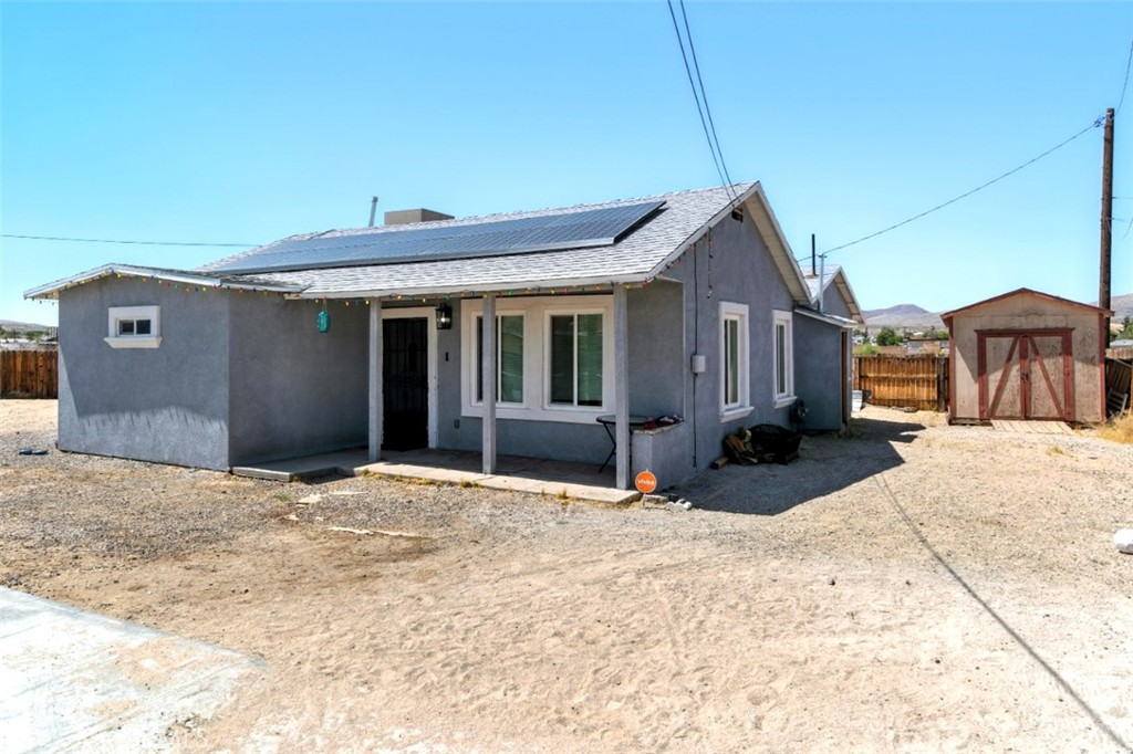 Welcome to this completely brand-new, fully remodeled home at 29246 Radio Rd, Barstow, CA 92311. No detail has been overlooked—this property features everything new, from the plumbing and fully repiped sewer lines to interior framing, insulation, and electrical systems. The home boasts custom cabinets with soft-close drawers, stunning quartz countertops, and a harmonious blend of tile, carpet, and flooring throughout.
The exterior has been freshly stuccoed and complemented by a brand-new roof, offering peace of mind and low maintenance. Modern amenities include new dual-pane windows, exposed beams throughout adding rustic charm, and beautifully tiled bathrooms that extend from floor to ceiling for a true luxury feel.
Energy efficiency is a priority with a fully paid-off solar system, and comfort is enhanced by a new HVAC system and ductwork. The property also features a detached single-car garage for convenience. This move-in-ready home combines craftsmanship, modern upgrades, and high-end finishes in a desirable location—truly a must-see!