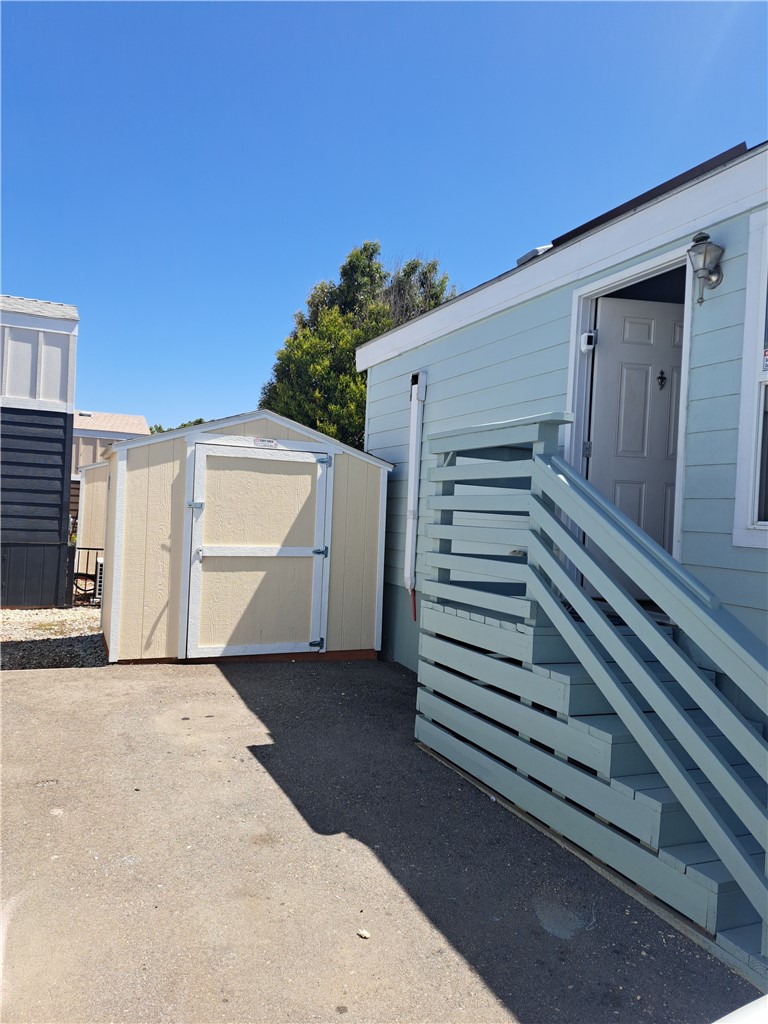 Adorable Champion built home 2018. 2 bed 1 bath All ages Park. DMV registered, new tags--no property taxes to pay. Quiet location in park.
High ceilings, built in dishwasher, refrigerator, built in cabinets, wood type flooring, granite counters, adjustable heating in bedrooms, storage shed.
Commercial grade washer and dryers nearby in park. Newly painted.
The park space rent (currently $767.91/month, park can increase space rent to 10% new owner) must be approved by park .
unit could be moved to place of preference and used as an ADU.
Shed included.
Conveniently located near shops, transportation, etc.
Park allows units to be rented out.
--best deal in SLO!