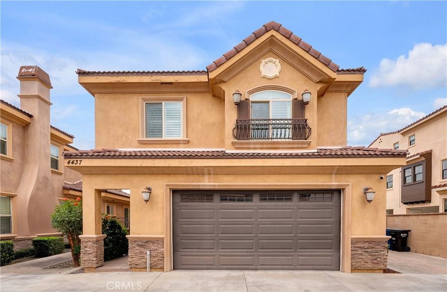 Welcome to 4437 Ellis Lane—a thoughtfully designed home where comfort, light, and livability come together in Temple City. Built in 2015, this detached home offers nearly 2,400 square feet of well-planned living space, ideal for both everyday life and special gatherings. This home invites you in with a warm and welcoming feel, enhanced by quality finishes and an effortless indoor-outdoor flow. From the moment you step inside, you're greeted by an abundance of natural light, high 9-foot ceilings with crown moulding, and thoughtful details like recessed lighting and plantation shutters that add both warmth and elegance. The main floor is anchored by a formal living room centered around a cozy fireplace—an inviting space to gather on quiet evenings. Just beyond, the updated kitchen shines with antique white cabinetry, sleek quartz countertops, center island and stainless steel appliances, flowing seamlessly into the spacious family room, perfect for everyday living and weekend entertaining. Downstairs also features a generously sized bedroom complete with a walk-in closet and full bathroom—ideal for guests, extended family, or multigenerational living. Upstairs, the expansive primary suite is a private retreat, featuring a large walk-in closet, dual sinks, a luxurious soaking tub, and a beautifully tiled walk-in shower. Two additional spacious bedrooms share a well-appointed hallway bath with dual sinks and quartz counters, while a versatile loft area provides the perfect setup for a home office, reading nook, or secondary living space. The wraparound yard offers room to relax and entertain, whether you're hosting summer barbecues or enjoying a morning coffee surrounded by greenery. Additional highlights include tile flooring downstairs, laminate upstairs, dual-pane windows, a tankless water heater, central heating and air, a tiled roof, and a spacious two-car garage with direct access. Located near local shops and restaurants, this home also falls within the boundaries of the highly rated Muscatel Middle School and Rosemead High School—making it an excellent choice for those looking to settle in a welcoming community with top-tier education options. 4437 Ellis Lane is more than a place to live—it’s where your next chapter begins.