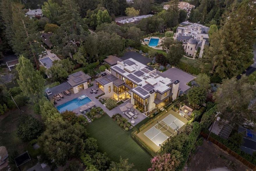 *Rare opportunity to unquestionably own the best modern estate in Atherton*This exquisite modern estate was custom built by Pacific Peninsula Group, a world class builder and developer* This turn key estate has over 11,540 SQFT, was custom built in 2015, has three stories, six spectacular bedroom suites, seven designer bathrooms, and is located on a 1.2 private manicured acre in truly the most sought after Silicon Valley neighborhood in Atherton surrounded by other $20M to $40M estates*This estate & view will exceed your expectations & breathes new life into the term "Entertainers Dream Home"*Enormous Master Suite and a detached guest house house overlooking the pool with a separate living room and kitchen*Spectacular living room & great room w/ folding doors and dining room all interacting w/ the open modern kitchen*High tech home theater, an opulent office/6th bedroom w/ a wet bar*Guest house, day spa, home gym, outdoor kitchen, dramatic pool, spa, and lush gardens in total privacy*
