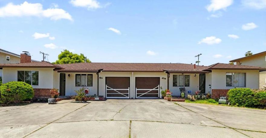 Excellent opportunity to own a well-maintained duplex on an oversized lot in the heart of Campbell. Each unit features spacious bedrooms, private backyards, separate laundry areas, and attached garages. Recent updates include renovated bathrooms, improved plumbing/piping, and upgraded HVAC systems. Ample driveway and street parking available.  Located less than half a mile from downtown Campbell, 1.5 miles from The Pruneyard, and close to top-rated schools, parks, and recreation. Prime central location with easy access to major highways and public transit.  The property has a long history of stable occupancy with reliable month-to-month tenants, offering long-term potential for investors. The generous lot size provides flexibility for additional units or future redevelopment (buyer to verify).  Please do not disturb tenants. Drive by to view the exterior; offers subject to inspection.