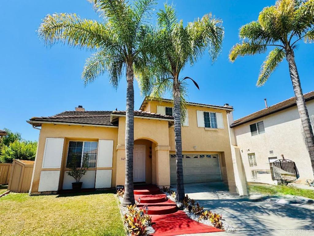 This beautifully maintained 2,287 sq. ft., 5-bedroom, 2.5-bathroom plus family room residence is ideally situated on a cul-de-sac in the highly sought-after Otay Ranch Village Community of Chula Vista. As original owners, you will appreciate the exceptional care and attention to detail throughout. Upon entering, you’re greeted by an elegant staircase and a formal living room filled with natural light that sets a welcoming and elegant tone. The gourmet island kitchen provides generous space for culinary pursuits and entertainment. The primary suite offers a private retreat with a large walk-in closet and an en-suite bathroom featuring dual-sink vanity, garden tub and a separate walk-in shower. Additional highlights include a spacious laundry room, ample storage throughout the home, central air conditioning, a cozy fireplace in the family room and is equipped with surround sound and intercom system. The versatile loft is perfect for a home office or library. The attached spacious two-car garage is complete with a wet bar, built in refrigerator, surround sound and delivers extensive additional storage options. The backyard is designed for effortless indoor-outdoor living and features easy care custom cement work, artificial turf, a BBQ area with a direct gas line to the grill, bar seating and two gazebos ideal for entertaining family and friends. Residents enjoy access to exceptional community amenities, including a sparkling pool, children’s pool, clubhouse, beautiful parks, scenic walking trails…—All fostering a vibrant, family-friendly lifestyle. The home’s location offers easy access to top-rated public and private schools, close proximity to renowned Otay Ranch Town Center, grocery stores, restaurants, entertainment and swift connections to CA-125 to ensure an easy commute and accessibility to all that San Diego, America’s finest city has to offer! With low HOA and mello-roos fees, this home combines comfort, convenience, and outstanding value. Do not miss the opportunity to make this outstanding property your new home!