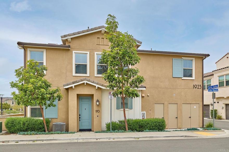 Location - location - location! Turn-key townhome in the highly popular neighborhood of the Village of Escaya. This SPACIOUS CORNER UNIT is one of the very best locations offering revealing glimpses of the canyon views and lots of privacy.  Featuring 1710 SQ. FT. of living space, 3 BR + Loft and 2-car attached garage, elegant open floorplan with luxury vinyl plank floors.  A beautifully appointed kitchen boasting stunning Island, granite counters, white cabinets, and stainless-steel appliances, seamlessly connecting to the living and dining areas with sliding glass door leading to your patio that faces natural landscape of the canyon.  Upstairs, you'll find the main bedroom and bathroom suite. A spacious loft which is perfect for home office or additional family space plus additional bedrooms with full bathroom ensuring comfort and privacy. This home is conveniently located close to the community playgrounds, pool, gym, dog parks, schools, and trails. Don't miss this opportunity to live in this gorgeous home and enjoy comfortable living in the dynamic Village of Escaya. A perfect 10.