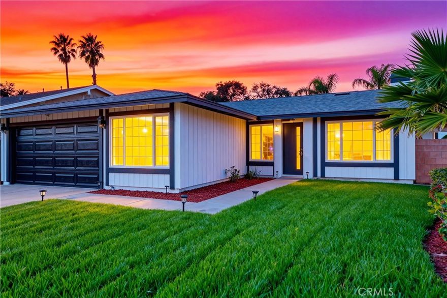 Beautifully renovated 3-bedroom, 1.75-bath single-story home featuring a modern open-concept layout designed for comfortable everyday living and effortless entertaining. The home offers a fully updated kitchen with new cabinetry, countertops, and appliances, along with tastefully remodeled bathrooms. New flooring extends throughout the home, complemented by recessed lighting and fresh interior finishes that create a bright, welcoming atmosphere. Major system upgrades include a brand-new roof and an upgraded 200-amp electrical panel. The exterior has been refreshed with new paint and attractive landscaping, with a landscaped front yard that enhances curb appeal. This move-in-ready property blends modern updates, functional design, and a clean, turnkey feel.