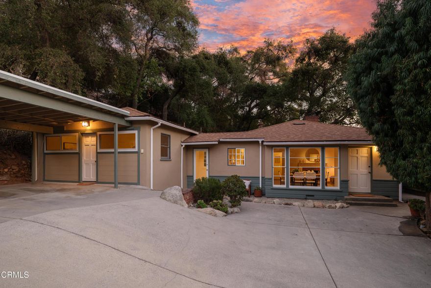 A picture perfect, turn-key three bedroom, two bath Mid-Century home in the sought-after lower Canyon Crest corridor. The welcoming residence is light and bright with an ideal floor plan for entertaining. The house has been meticulously cared for and was done so as to marry the style of the period with the modern amenities of today. You step into a sunlit living room wrapped in windows, offering peek-a-boo canyon views, all leading into a sun-dappled kitchen with stainless appliances, bumped out boxed windows, a charming work desk and an attached laundry room space. There are beautiful details throughout including hardwood floors, an inviting fireplace with custom mantle, recessed lighting and spacious rooms bathed in light. The gated property feels like a private oasis with its terraced lot and old growth trees, includingmajestic Oaks. All this close to hiking trails and verdant vistas of the incredibly lushsurroundings. The rear, serene yard includes a multitude of patios or seating spaces that are ideal for celebrating with friends, quiet dinners under the stars or simply basking in moments of quiet reflection. This is an incredible retreat that would be pleasure to call home!