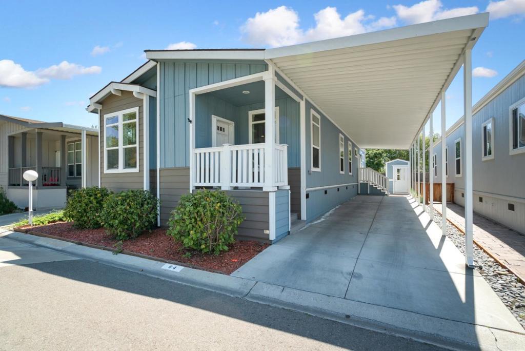 Live, Work, Play! Welcome to the serenity of the ever popular Timber Cove Mobile Home Community. This family community is located central to the amenities of the City of Campbell, San Jose & Los Gatos. Hike, bike, jog or simply stroll on the Los Gatos Trail which conveniently hugs this community. Discover your new lifestyle in this stunning 3 bedroom manufactured home built in 2015. Step in through the front door and marvel at the spacious living space. The open floor plan is designed with amazing windows throughout bathing the home with natural lighting. Feel like a chef in the well-designed kitchen, with ample cabinetry & beautiful granite counters. The flooring in this home is handsomely dressed with laminate flooring throughout the main living space of the home and cozy carpeting in the bedrooms. Central AC keeps the temperature in the home just right & laundry duties are a breeze with it located inside of the home. Come visit & envision life at 64 Timber Cove!