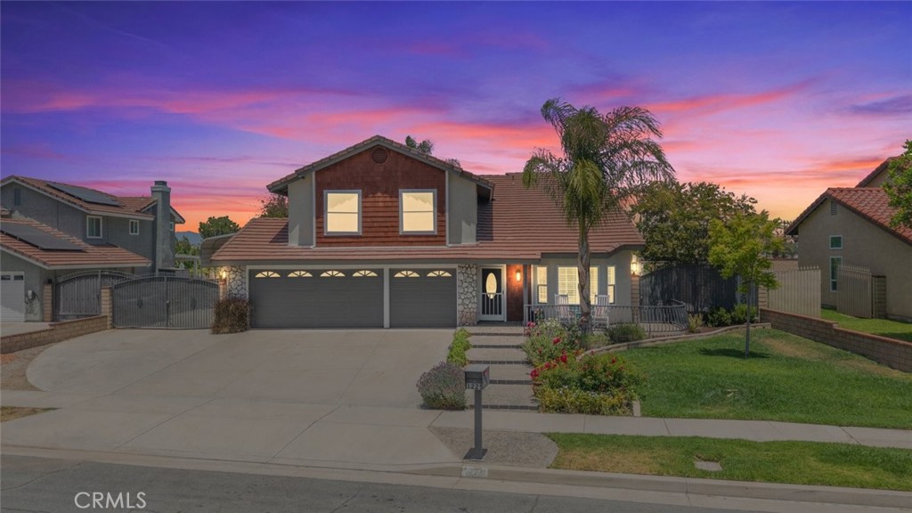 Welcome to a beautifully maintained home located on a wide, tree-lined street in a desirable neighborhood with mature landscaping, large front yards, and a calm, established feel. A spacious front porch invites you to sit and enjoy the peaceful surroundings, while the broad driveway and gated RV parking provide practical appeal right from the start. Step inside to find a bright interior that welcomes you with a formal living room and adjacent formal dining room, ideal for entertaining or quiet gatherings. A cozy fireplace anchors the main living space, creating a warm and inviting atmosphere. From there, the layout flows effortlessly into the heart of the home—the kitchen. This chef's kitchen is a true standout, featuring KraftMaid cherrywood cabinetry with deep pull-out drawers, granite countertops, a large pantry, and an additional bar area. A full-depth stainless steel refrigerator, matching appliance suite, and custom island with built-in storage and power. Recessed lighting, pendant lights, and under-cabinet lighting enhance the space with layered illumination. Upstairs, you'll find a large, convenient laundry room and huge guest bedrooms. The primary suite serves as a true retreat with a spacious layout, custom ceiling fan, and a private oversized balcony with sweeping views. The ensuite bathroom features rich mahogany cabinetry, while a custom walk-in closet and dedicated multi-split A/C unit ensure year-round comfort.
From the kitchen step through large double doors into the backyard—an entertainer’s dream and everyday escape. A gorgeous PebbleTec pool with 8’ deep end is complemented by a paid-off solar heating system, Jacuzzi spa, and new concrete decking. Two covered patio areas with built-in speakers offer shaded spots for gathering. A mature Canary Island palm stands as a focal point, surrounded by stone perimeter fencing, rough-sawn wood patio covers, and a gated dog run. For car lovers and hobbyists, the property features a three-car attached garage, three-car detached garage, and a fire-rated workshop with dedicated power. A total of 6 car garage! Add in the large driveway, automatic attic fan, new drainage system, and covered, gated RV parking, and you have a home that’s as practical as it is beautiful. Located in a top-rated school district with no HOA or Mello-Roos, and convenient to the 91, 15, 71 Freeways and Foothill Expressway. Parks, hiking, shopping, restaurants and entertainment are minutes away.