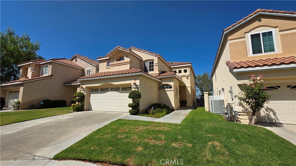 Bright 4BR in Gated Santa Clarita community, available FOR LEASE! Amenities include: two-story floorplan w/4BR + 3BA + almost 2300 SQF; living room + family room w/double-sided fireplace; formal dining area; eat-in kitchen w/pantry + appliances included (stove/oven, dishwasher + microwave); downstairs bed + full bath; primary bedroom w/en-suite, fireplace + walk-in closet; in-unit laundry w/washer + dryer hook-ups; central HVAC; ceiling fans; carpet, ceramic tile + wood laminate flooring; backyard w/mountain view; 2 car garage; located on a cul-de-sac; gated community offers 2 pools + 2 spas; sorry, no pets allowed.