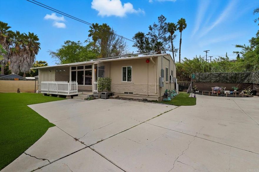 Welcome to 9693 Saint George St, the LOWEST PRICED SFR in all of 91977 in the heart of Spring Valley. This inviting residence boasts exterior and overall property improvements, including a brand-new roof and freshly installed turf with decomposed granite landscaping — creating a low-maintenance, eco-friendly outdoor space perfect for relaxation and entertaining, privately surrounded on 3 sides by 15ft + tall bamboo trees, creating an entertainment space great for family and friends.  Inside, you’ll find a comfortable and functional layout, ideal for both everyday living and hosting guests. The home also comes equipped with Sunrun solar panels under a Power Purchase Agreement (PPA), offering energy efficiency and cost savings—ready for the buyer to assume.  Conveniently located near schools, shopping, dining, and easy freeway access, this property offers a nice private space with no backyard neighbors surrounded by blush landscaping and bamboo trees around perimeter of the property. With major improvements already completed, this home is move-in ready and waiting for its next owner.