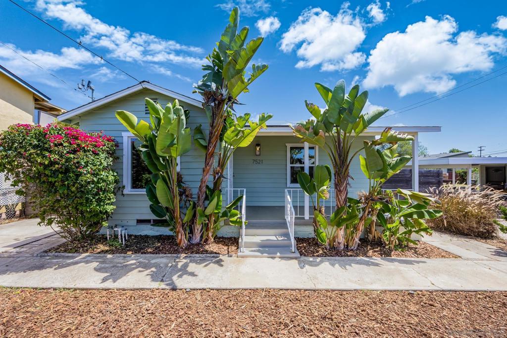 Welcome to 7521 Sturgess Ave - A beautifully updated 1940s bungalow blending classic charm with modern upgrades in the heart of La Mesa! This 2 bed, 1 bath home offers stunning finishes, well-designed living space with an open floor plan & timeless character throughout. Walking up to the home you’ll appreciate the private front yard & covered front porch perfect for those morning cups of coffee. Inside you’ll notice tons of natural lighting perfectly complimenting the refinished hardwood floors, freshly painted interior and custom built in electrical fireplace entertainment center, great for movie nights or the cozy Saturday mornings. The oversized kitchen is a chef’s dream, featuring quartz countertops, stainless steel appliances, new electrical, ample storage, and stylish touches perfect entertaining & hosting. Stay comfortable year-round with 3 newer mini-split A/C units, tankless water heater, a newer bathroom & have peace of mind with a new roof & paid solar system. Outside you have a fully fenced yard, a detached oversized garage (size of 2 car) featuring open-beamed ceilings, electrical, washer/dryer, and space for a workshop & storage—making it great a future ADU or ideal to work on home projects with peace of mind. Located 5 minutes from La Mesa Village, where you can enjoy the classic car show and farmers market every Thursday and Friday. Minutes from La Mesa Dale Elementary, La Mesa Arts Academy, Helix Charter High, & quick access to the 8, 94, & 125 freeways. Don’t miss this meticulously upgraded home in one of La Mesa’s most desirable neighborhoods!