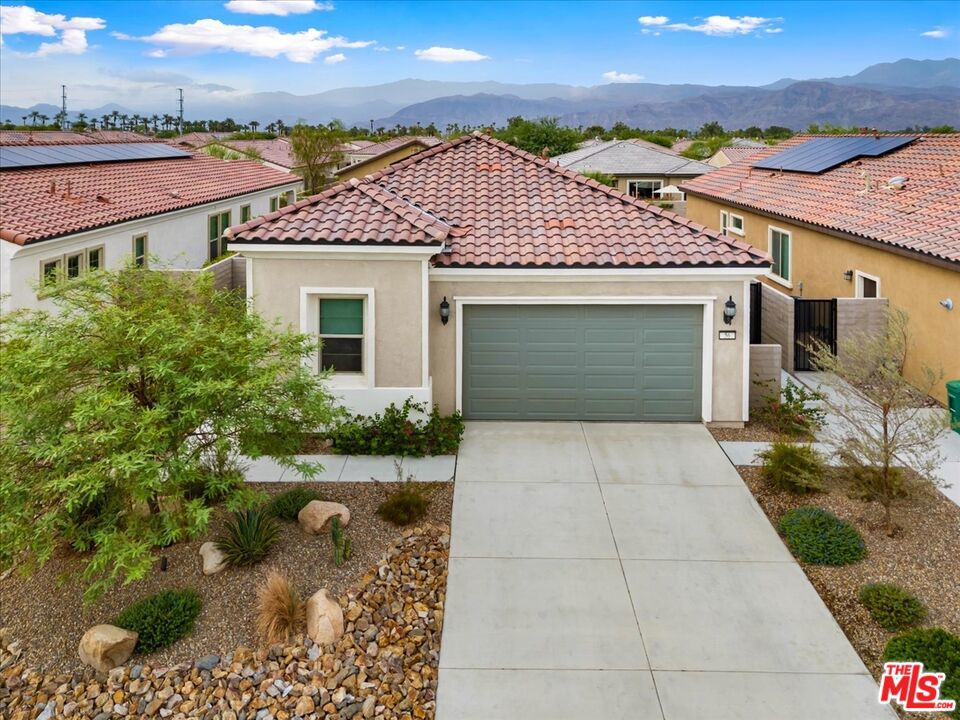 NEW LISTING ALERT - 56 Grenache, Del Webb Rancho Mirage, 24-hour guard-gated community. A perfect "getaway" model, ideal for enjoying the activities that Greater Palm Springs has to offer. This exceptionally bright property features two bedrooms, two bathrooms, a pool, and a spa. Located in a quiet corner of the community, this property has everything you need to create chef specialties. The kitchen has upgraded KitchenAid stainless steel appliances. When you walk into this home, your eyes are directed to the beautiful pool/spa in the backyard playground. Landscaping is ideal for desert-friendly areas and is easy to maintain. When you are in the pool or spa, you can see the mountains and a yard, which creates the feeling that you are in a park, offering a serene setting. This is a most inviting property, with lots of storage throughout. Easy to view, reach out,