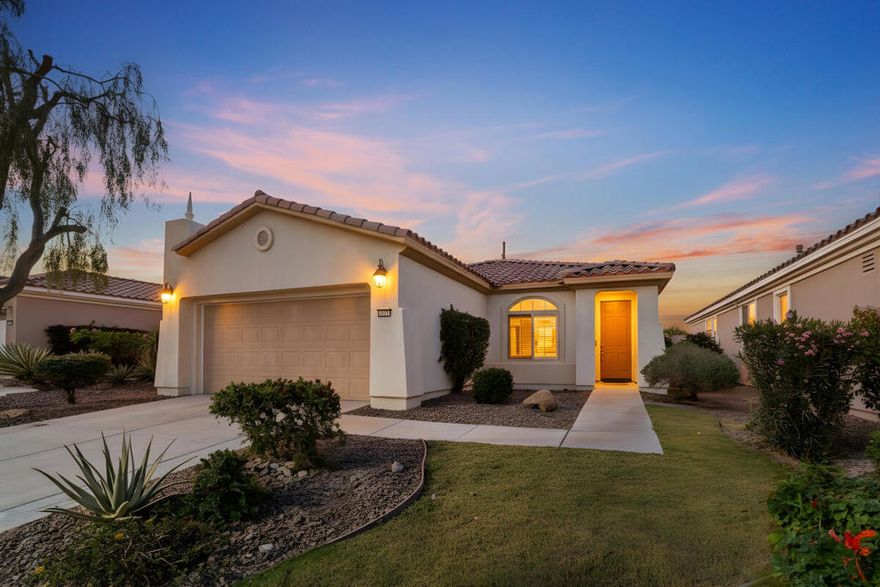 Move-in ready San Ysidro model: 1,463 sq ft, 2 beds, 2 baths plus den with new carpet, paint, ceiling fans, dishwasher, and a newer refrigerator. Nearly $15,000 in recent improvements, including inspections and repairs. North-facing backyard offers shade and partial mountain views. With all these recent upgrades and the prime location in a vibrant, active adult community, this home provides the perfect blend of comfort and convenience for enjoying the desert lifestyle. Whether you're looking to unwind in the shaded backyard, connect with neighbors through a variety of social clubs, or take advantage of world-class amenities just steps from your door, this property is an ideal choice for those seeking both relaxation and recreation in the heart of the Coachella Valley.Located in Sun City Shadow Hills, a premier 55+ community featuring two clubhouses, three pools (one indoor), two fitness centers, golf courses, pickleball, tennis, bocce, billiards, and over 50 clubs. This is your opportunity, see it today!