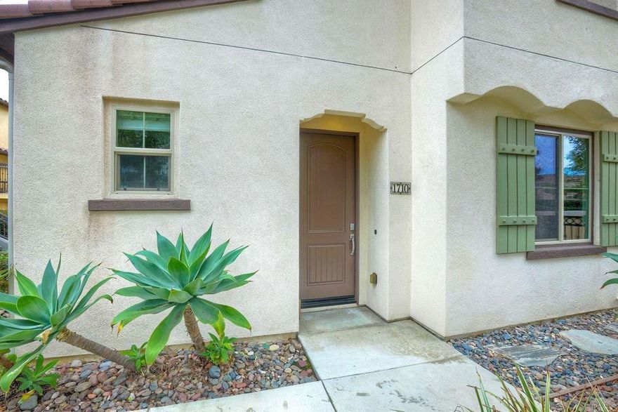 This beautifully upgraded townhome is an end-unit in the desirable gated community of Voscana - only one common wall, private and secluded! Pets allowed upon approval, just ask! Step into the open floor plan on the first level and enjoy the stacked stone fireplace wall in the living room, abundant custom kitchen cabinetry and countertops, expansive kitchen island, elegantly appointed guest bathroom, and enclosed den/office (this is the 4th bedroom option but without a closet). Upstairs you will find the master suite with a huge walk-in closet complete with built-in shelving and cabinetry, and the master bathroom with modern barn-style sliding door. The upstairs level includes two additional bedrooms, a linen closet, a spacious laundry room, and a full bathroom with new clear glass sliding shower doors. The two-car garage is attached, and includes a 240 outlet for EV charging. Other upgrades include a newer tankless water heater, newer central A/C, newer paint and crown molding. The community of Voscana includes a bocce ball court, BBQ and picnic areas, and a playground. Close to popular shopping destinations, just around the corner from Aviara Park, award winning schools, miles of walking trails, and a few short miles to the beach… SoCal living at its finest!