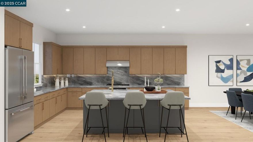 Discover luxury living in a sought-after location at Manzanita Park. The first floor offers a secluded secondary bedroom with a desirable private bath. The second floor opens with a stylish great room featuring access to a casual dining area and a lovely covered patio. The smartly designed kitchen is highlighted by a large island with wraparound seating, ample counter and cabinet space, and a pantry. At one end of the third floor lies the primary bedroom suite, complete with a walk-in closet and a serene primary bath with a dual-sink vanity, a tranquil shower with seat, linen storage, and a private water closet. Two charming secondary bedrooms share a full hall bath. Additional highlights include an everyday entry with drop zone, a second-floor powder room, and convenient bedroom-level laundry.   Picturesque rolling hills of Morgan Hill.  Manzanita Park Community amenities include pickleball courts, tot lot, private dog park, centralized resident congregation area and serene gardens. Located close to 101,  Caltrain, employment and education hubs of Silicon Valley.  Enjoy a vibrant nightlife and elevated dining experience in Downtown Morgan Hill. (Photos not of actual home, for marketing, features and upgrades are different)