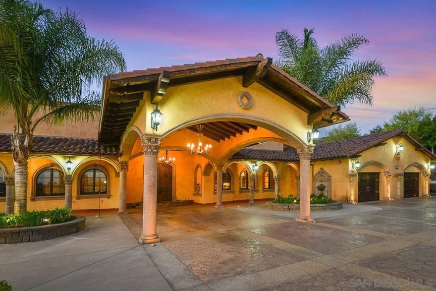 This unique Spanish-Mission hacienda was crafted to be both a beautiful, spacious home and a fully functional ranch.  The design centers on grand scale and a connection to the outdoors. Inside, the ceilings create a sense of openness, with most rooms at 14 feet and the main living areas soaring to 20 feet. Some walls and ceilings have a hand-applied Venetian plaster finish, adding a subtle texture that catches the light and brightens each space. The nearly 7-acre property is as much a part of the home as the house itself.  It includes a working bard of over 1000 sq ft, three stables for boarding, and a dedicated riding ring. Beyond the equestrian facilities, you'll find an orchard, coops and plenty of space for other activities. A pool and hot tub provide a peaceful spot to relax, making the property a true retreat.  This is a rare chance to own a home where you can enjoy a comfortable, elegant lifestyle and a connection to the land.