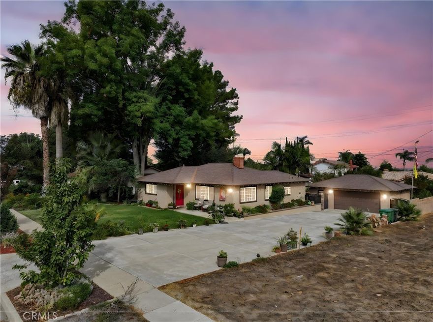 This home is a one-of-a-kind, single-story, turnkey pool home. Featuring three bedrooms, two bathrooms, and a large 12,197 square foot lot. Manicured landscaping in front and back with fruit trees and automatic timed sprinkler systems. Gorgeous pool and spa with plenty of room for entertaining, built-in granite tiled BBQ with bar seating, storage shed, and horseshoe pit. Resort-like, beautifully landscaped, very quiet, and very private back yard oasis. Finished 2 1/2 car garage. All the rooms are wired for wall-mounted TVs. Ceiling fans in all rooms. 2” Faux wood blinds on all windows. Galley kitchen with stainless steel appliances, granite countertops, undercabinet lighting, and a garden window. Original oak hardwood floors throughout. Wood-burning fireplace in an open living room. Expansive driveway for RV access and RV hookups. Close to freeways, schools, entertainment, and shopping.