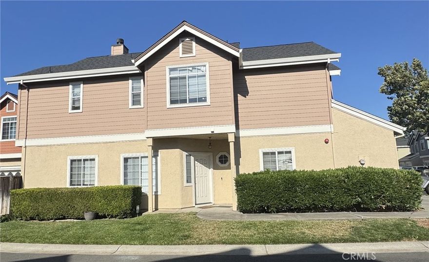 Welcome to this charming three-bedroom home with Central Air and Heat nestled in a vibrant community close to Travis Air Force Base.   Spread across two levels, the residence offers a nice kitchen, a dedicated dining area, a bright living room with wood burning fireplace that opens through a sliding door to patio area .  Upstairs, you'll find all three bedrooms--including a generously sized primary suite with its own private master bathroom--plus an additional hall bathroom.  The half bathroom is   conveniently located on the main floor.  Enjoy the practicality of a double attached garage and abundant natural light throughout.  Step outside to the private patio--perfect for barbeques--or take a short stroll, just a short distance to the association community park and pool.  The neighborhood is filled with amenities too numerous to list, inviting you to drive by and discover everything it offers.  With fresh paint, new carpets and totally refreshed, this home is truly move-in ready.  Don't miss the opportunity to make it yours.  Located within the Travis Unified School District.