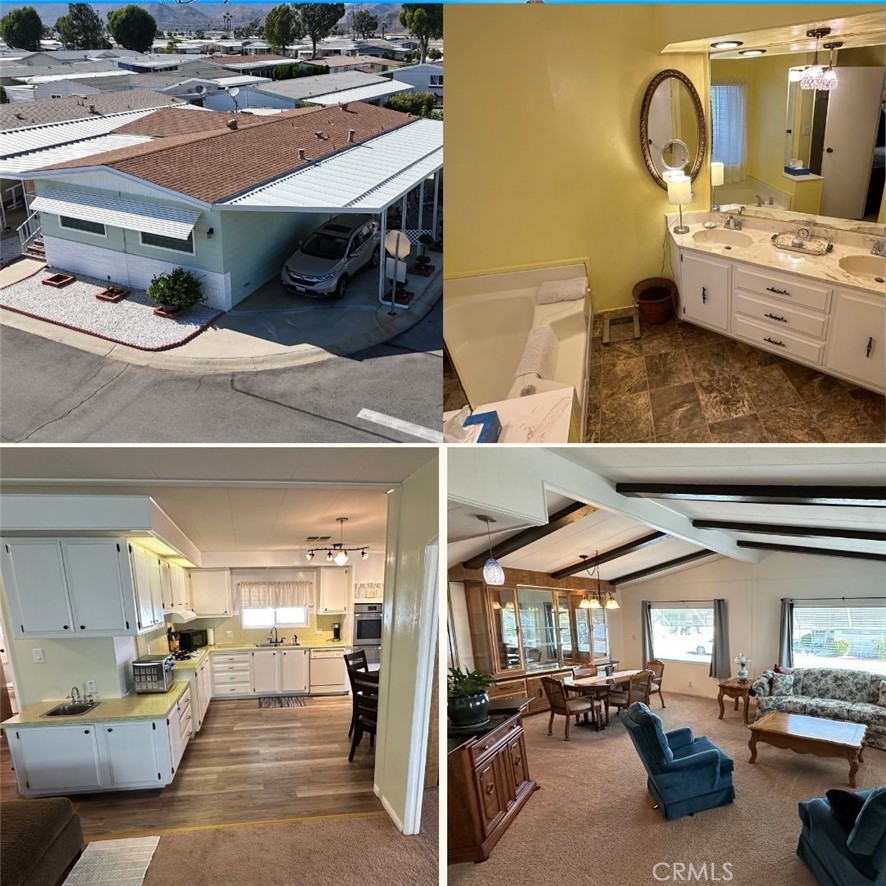 Manufactured Home Located In The Highly Desirable 55+ Community Of The Lakes At Hemet West! Situated In A Corner Lot In The South Part Of The Community, This Home Has Been Well Taken Care Of And Looks Immaculate! New Double-Pained Windows, Home Painted Throughout Less Than 3 Years Ago, New Blinds Installed In Living Room, Dining Room, And Family Room. Washer, Dryer, and Refrigerator Are Staying, As Well As Living Room Furniture And Dining Table Next To The Built-In Cabinet! Newer Laminate Floors In the Kitchen, Hallway, Laundry Area, and Bathrooms, Carpeted In The Remaining Part Of The Home. Kitchen Has New 18" Deep Dual Sink and Cabinet Hardware, Oven Is 3 Years New. There Is A Bonus Storage Area Located Off The Master Bedroom With Built-In Cabinets And An Exit Door. There Are Fan/Light Fixtures In Each Bedroom As Well As In The Family Room. Dual Sinks And Garden Tub Greet You In Master Bathroom! Park Amenities Include A Gated Entrance With Security Guard, A 9-Hole Gold Course, Fishing Lakes, Pool Tables At The Clubhouse, And A Dog Park To Name A Few. Don't Miss This Amazing Property!