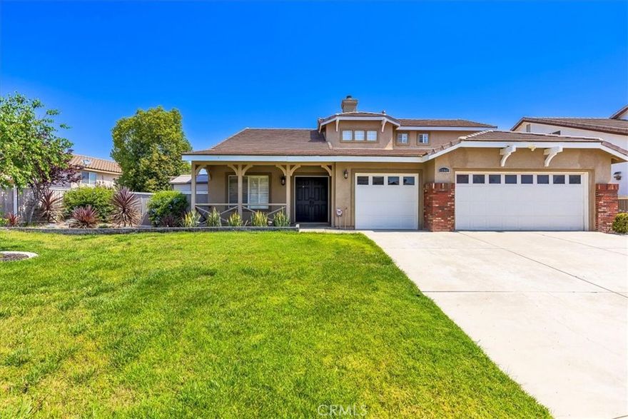 **Charming Family Home in Horsethief Canyon – Your Dream Home Awaits!**

This amazing home is nestled at the end of a tranquil cul-de-sac in the highly sought-after community of Horsethief Canyon in Corona, this beautifully updated 5 bedroom, 3 bathroom home features a unique and versatile floor plan with two downstairs bedrooms—perfect for guests or a home office setup offering flexibility for families of all sizes. The heart of this home is its well-appointed kitchen, complete with contemporary appliances and ample counter space for preparing family meals or entertaining guests. Adjacent to the kitchen is an expansive dining area that beckons laughter and memories shared around the table. Head upstairs to find three additional bedrooms—including your luxurious primary suite—a private sanctuary boasting dual  vanities and a generous walk-in shower.  Ceiling fans and window shutters throughout enhance both comfort and style, making this home truly move-in ready. Freeway close and low taxes!