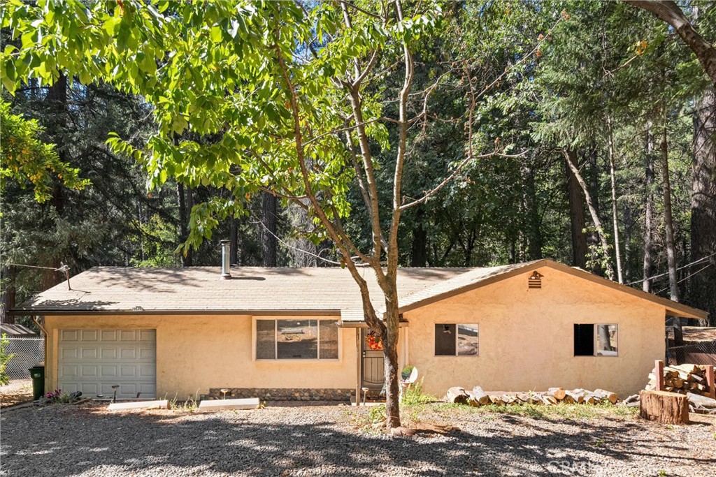 Charming 3-bedroom, 2-bath home located in the beautiful community of Magalia. Nestled in a wooded setting, this property backs up to a serene greenbelt and offers direct access to the POA’s Lower Trail, which follows along Middle Butte Creek—yet it is not part of the POA, giving you the freedom that comes without a homeowners association. Enjoy the privacy of its lower setting, complete with a fully fenced backyard—perfect for pets, gardening, or simply relaxing in nature. If you’re looking for a mountain retreat with the convenience of trails right out your back door, this home is truly a must-see!