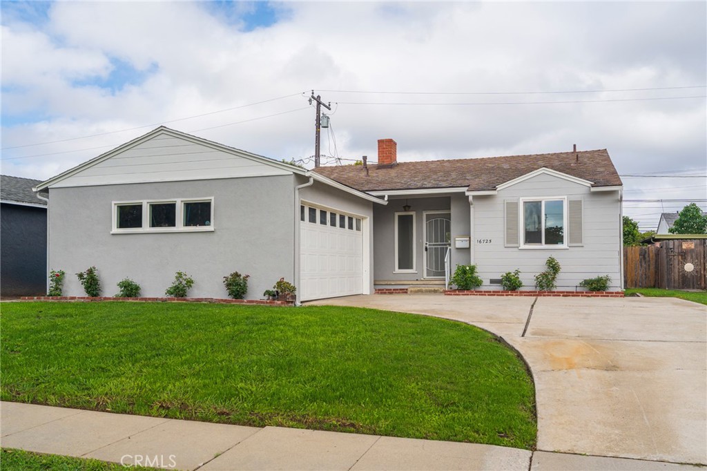 Welcome to 16725 Elgar Ave – Your North Torrance Gem! Nestled at the start of a peaceful cul-de-sac, this charming 3-bedroom, 2-bathroom home is full of fresh updates! Step inside to find new flooring throughout, fresh interior and exterior paint and updated lighting, creating a bright and inviting atmosphere. The exterior boasts a new fence on the south side and newly seeded grass in both the front and backyard, perfect for enjoying Southern California’s beautiful weather. The property also features an attached 2-car garage, a spacious driveway, central heating, and a fruit-bearing citrus tree in the backyard—adding a touch of homegrown charm. Located in desirable North Torrance, this home offers easy freeway access for commuters, is just moments from Alondra Park, and falls within the award-winning Torrance Unified School District. Don’t miss this wonderful opportunity to make 16725 Elgar Ave your new home!