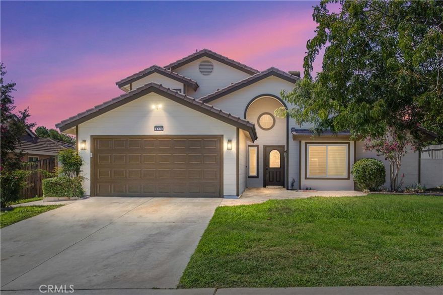Welcome to this stunning 4-bedroom, 2-bath home featuring a bright and open floor plan, high vaulted ceilings, and stylish finishes throughout. The beautifully updated kitchen offers plenty of space for cooking and entertaining, complemented by recessed lighting and elegant plantation shutters that add a touch of sophistication. Downstairs, you’ll find three comfortable bedrooms and a full bathroom with a convenient shower. The private primary suite is located upstairs, offering peace and separation from the rest of the home, complete with a spacious bathroom featuring both a shower and a bathtub—perfect for relaxing at the end of the day. Enjoy outdoor living in the well-maintained front and back yards, ideal for gatherings, gardening, or simply soaking in the sunshine. Located just minutes from the freeway, this home combines comfort and convenience. Plus, you’ll love the low property tax rate, no HOA fees, and no solar fees—giving you more value and freedom as a homeowner.