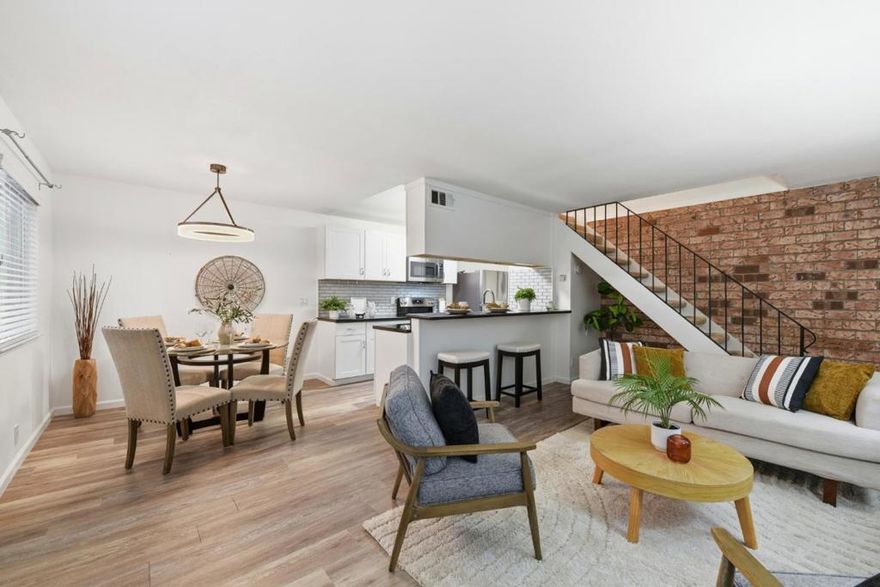 Welcome home to this warm and inviting San Jose condo that truly lives like a single-family home, with convenient ground-floor entry and an easy, open layout perfect for everyday living and entertaining. The beautifully updated kitchen is the heart of the space, featuring sleek finishes, a large farmhouse sink, and plenty of room to cook, gather, and make memories. Fresh interior paint, brand-new blinds, and stylish LVP flooring throughout give the home a clean, modern feel while still staying cozy and comfortable. The spacious primary suite offers a generous walk-in closet with plenty of space for your wardrobe and the updated bathroom was tastefully done.  Enjoy the ease of in-unit laundry with a washer and dryer included, plus extra storage with a dedicated storage area and the added convenience of a detached garage. Located in a fantastic spot near Coy Park, youll love having green space and neighborhood amenities just moments awayplus plenty of visitor parking for guests. This is the kind of home that feels right the moment you walk in.