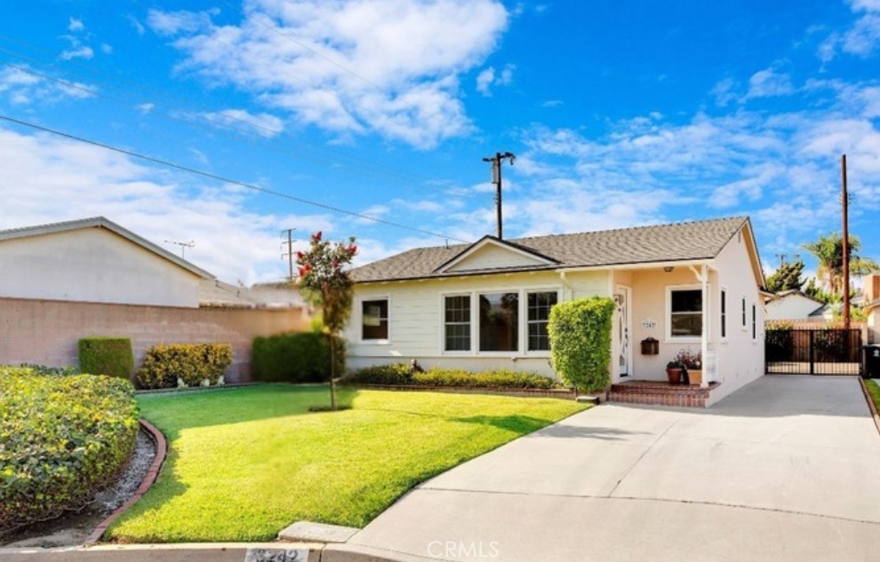 Charming California bungalow first time on the market in over 60 years! This beautiful, well-manicured home is located at the end of a quiet cul-de-sac in the heart of Rosemead! This 3 bedroom, 1 1/2 bathroom home blends classic character with thoughtful updates. A large, gorgeous front yard welcomes you with beautiful curb appeal and plenty of outdoor space to enjoy. Inside, you’ll find original hardwood floors and a warm, inviting layout. The remodeled kitchen features a large sink, granite countertops, and plenty of storage cabinets—plus space for a cozy eat-in area. A spacious driveway offers room for multiple vehicles. The house is also equipped with a central HVAC system, automatic sprinklers and a covered patio to enjoy the backyard space. The detached garage is tucked away behind the home providing privacy and extra parking or could be ideal for a future ADU. Enjoy the peace and privacy of this beautiful home while still being close to shops, schools, and freeways. A rare gem with charm, comfort, and potential—don’t miss it!