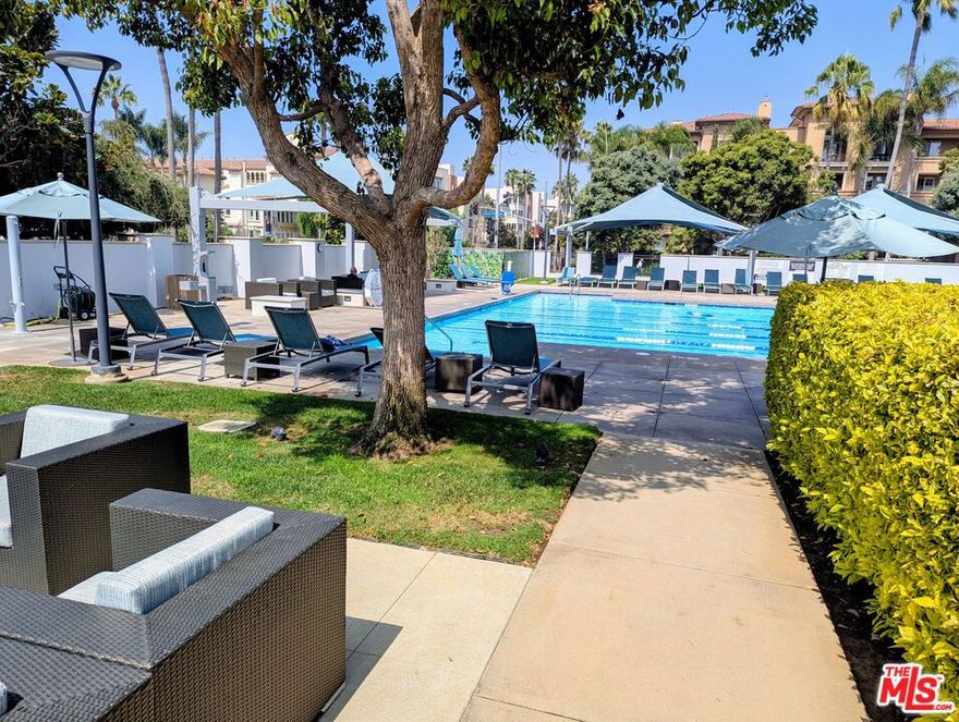 Step into Luxury in the most desired Playa Vista Neighborhood with all of the amenities of a Luxury Hotel.  This stunning 2-bedroom, 2-bathroom, single-story condo corner unit. Tastefully designed home boasts a bright, open layout, seamlessly connecting the gourmet kitchen, dining area, and living room adorned with custom built-ins. The gourmet kitchen features exquisite stone countertops, premium stainless steel appliances, ample cabinet space, and a versatile area ideal for a desk, office, or breakfast nook. Your spacious private patio perfect for a BBQ, entertaining guests, or unwinding after a long day. Both bedrooms in this exquisite condo are ensuite and generously sized, each featuring spacious walk-in closets. The primary bedroom offers a haven of comfort, complemented by a luxurious bathroom with dual vanities, a separate walk-in shower, and a soothing soaking tub. In unit laundry closet is equipped with a stacked washer and dryer, along with additional cabinet space. The unit includes two parking spaces and extra storage. Residents enjoy access to an array of premier amenities, including the Center pointe Club pool and fitness center, The Resort, tennis courts, Concert Park, Runway Retail Center, and so much more. Embrace the vibrant Playa Vista lifestyle with unparalleled convenience and luxury at your doorstep.   All material presented herein is intended for information purposes only. While this information is believed to be correct, it is represented subject to errors, omissions, changes or withdrawal without notice.  Broker and Broker's agent(s) do not represent or guarantee accuracy of the square footage, bedroom/bathroom count, lot size or lot dimensions, permitted or un-permitted spaces, school boundary lines or eligibility, information obtained from Public Records or other sources or other information concerning the conditions or features of the property provided by the seller or obtained from public records or other sources. Buyer is advised to independently verify the accuracy of all information through personal inspection building permits and/or with appropriate professionals (i.e. attorney, appraiser, architect, contractor, etc.). and with appropriate professionals to satisfy themselves. EQUAL HOUSING OPPORTUNITY.