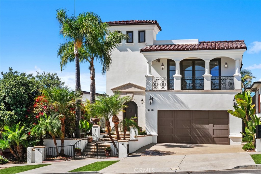 Custom Mediterranean OCEAN VIEW villa in highly sought after Capistrano Beach. Ocean view with additional large ocean view deck. Separate guest house, 9 ft ceilings, freshly painted inside and out. Stone and wood floors throughout. 2 of the upstairs bedrooms are newly carpeted, the other 2 are hardwood floors. Stone separate atrium, stone covered patio. 2 panoramic ocean view balconies. Entire rear yard overlooks the Pebble Tec pool and large spa. Can be fully furnished for $18,500. Available Immediately! Shorter terms available...call broker for prices and terms.